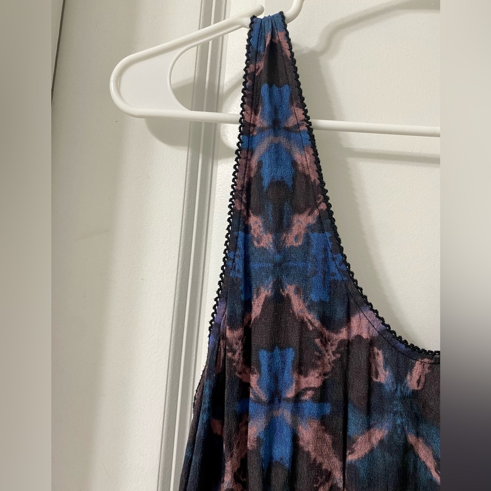 Free People Abstract Print Sleeveless Babydoll Mini Dress Size 8 - Picture 12 of 13